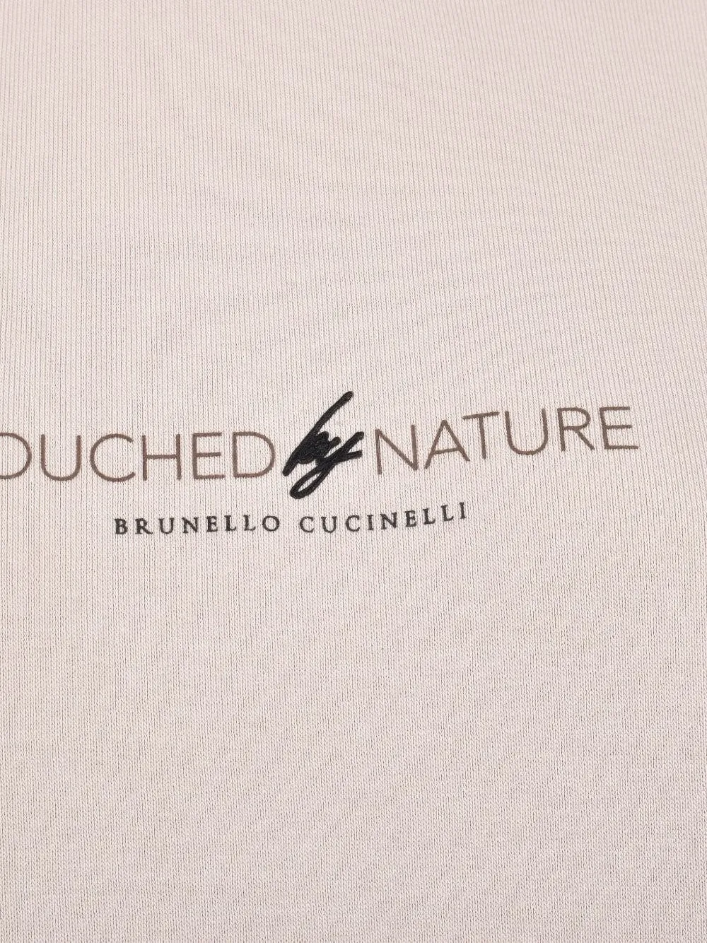 Brunello Cucinelli T-shirt met verlaagde schouders en logo-print Beige