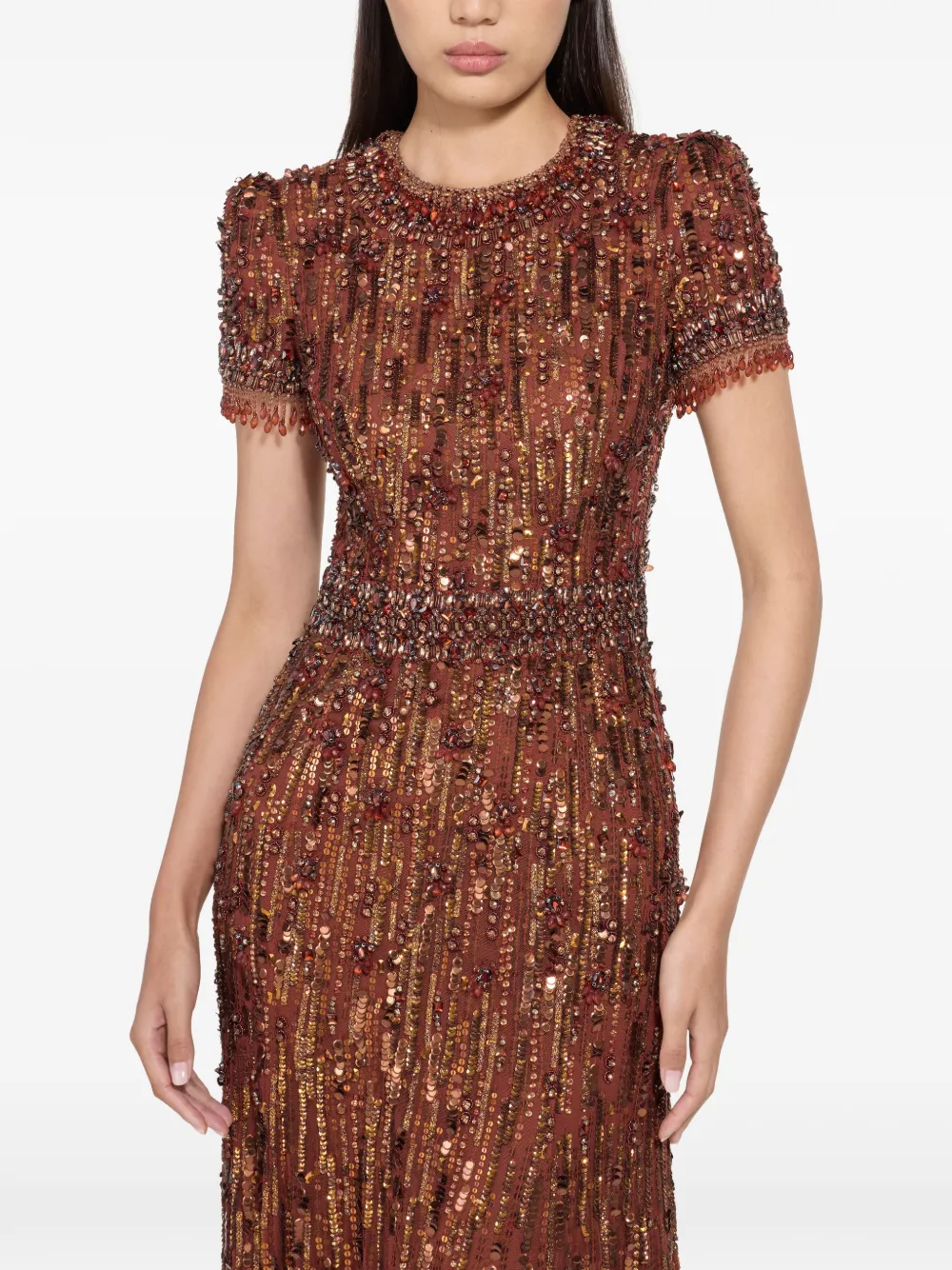 Jenny Packham Roxy avondjurk Bruin