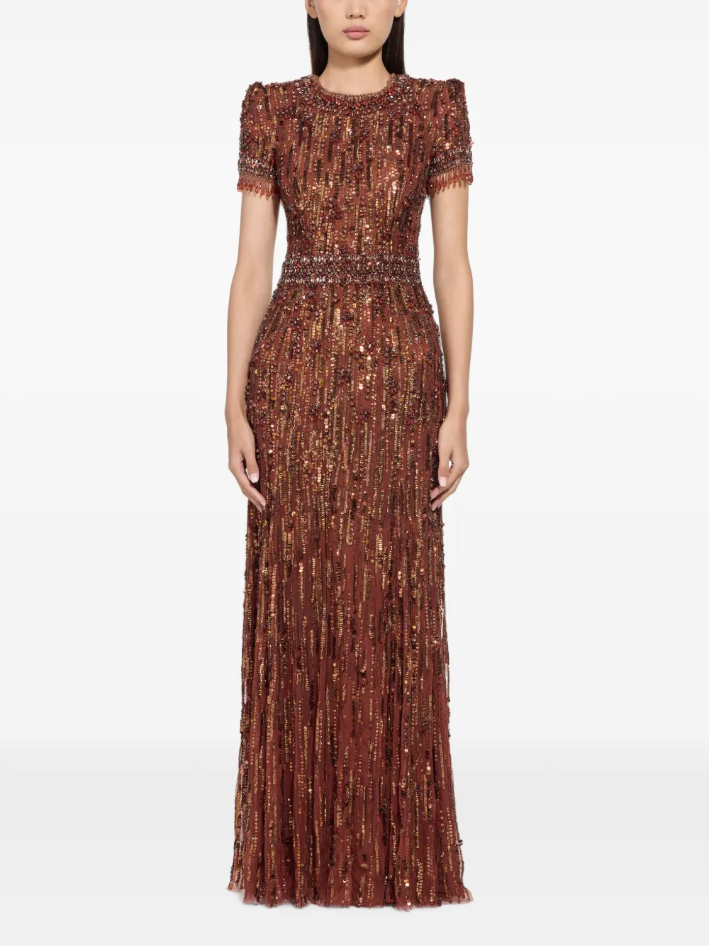 Jenny Packham Roxy avondjurk Bruin