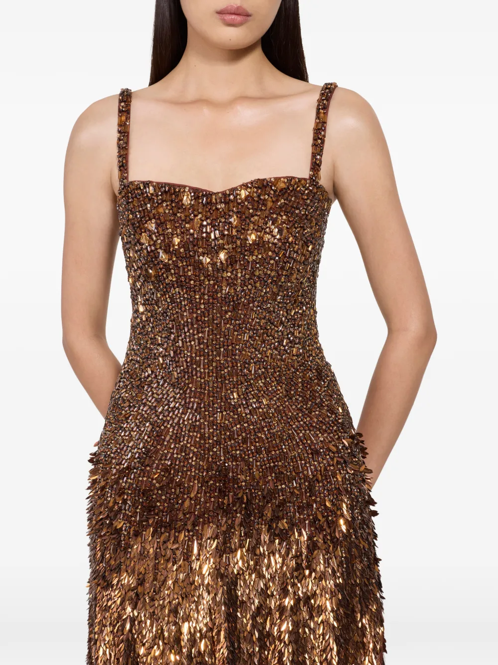 Jenny Packham Nima jurk Bruin
