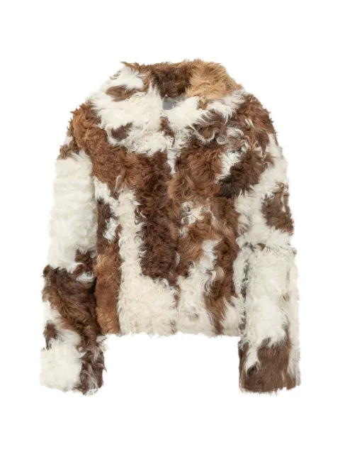 Martha Louis Claudia cow-print shearling jacket