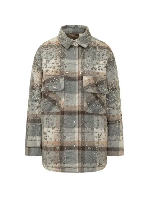 Space Cowboy in Tartan Shirt bead-embellished checked shirt