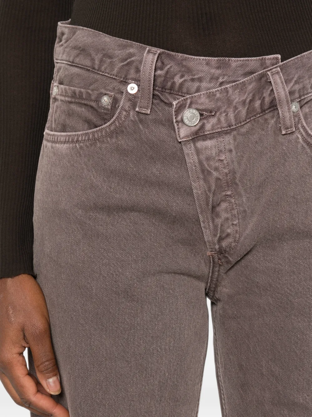 AGOLDE criss-cross straight-leg jeans Grijs