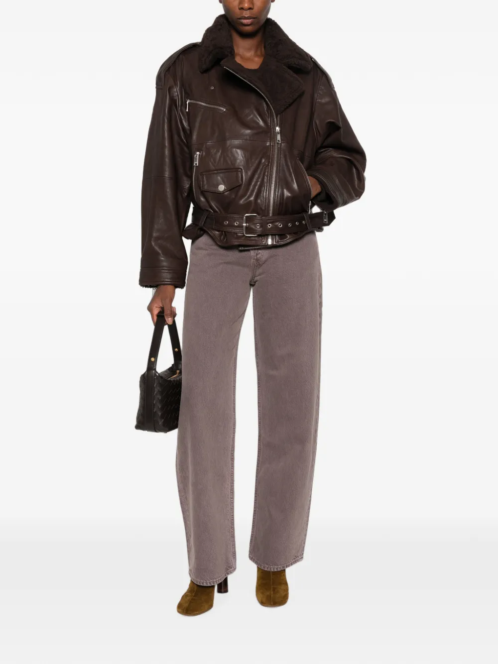 AGOLDE criss-cross straight-leg jeans - Grigio