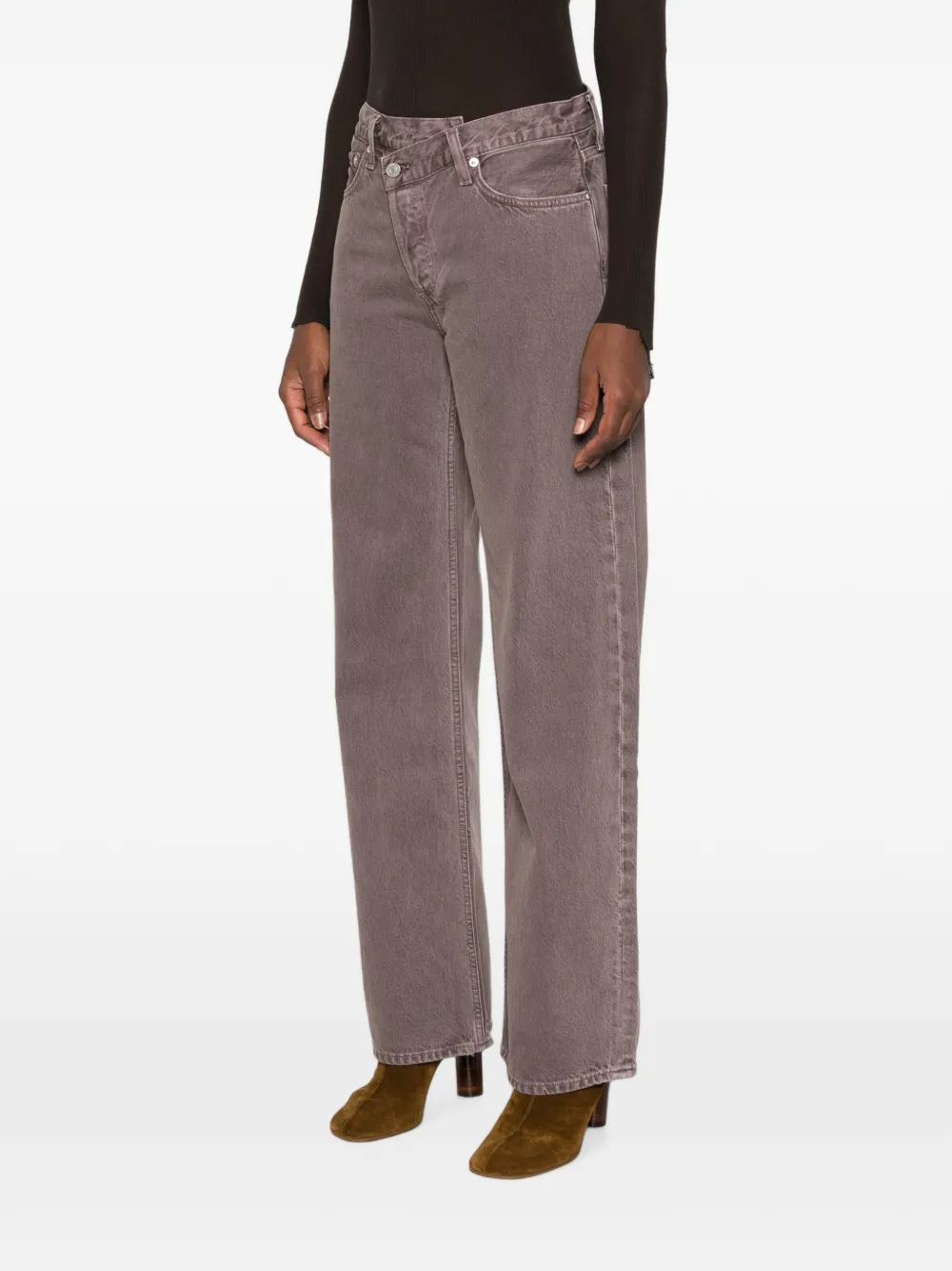 AGOLDE criss-cross straight-leg jeans Grijs