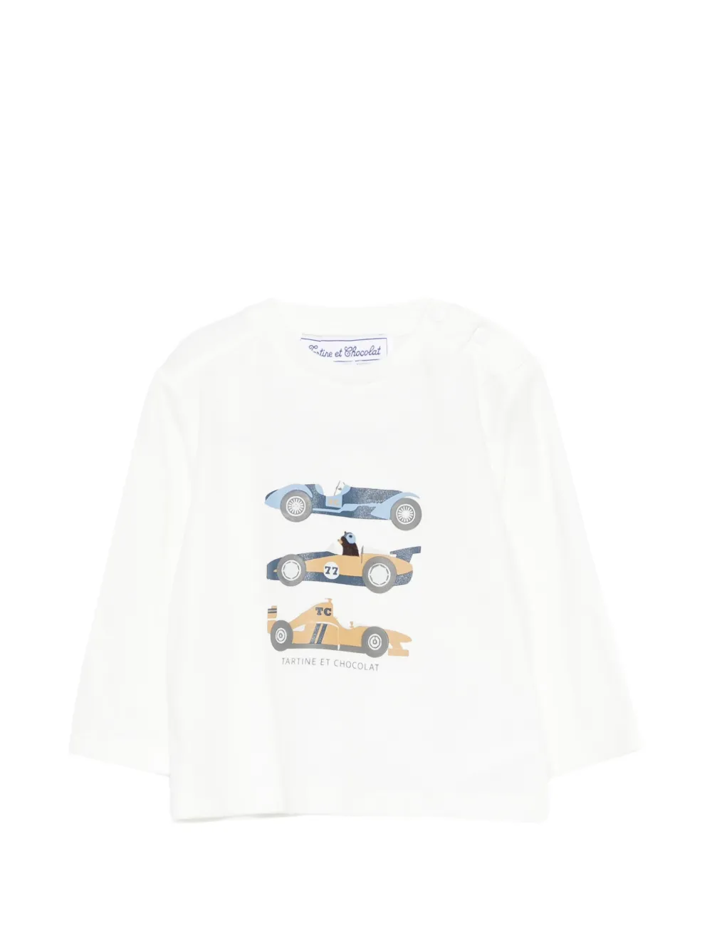 Tartine Et Chocolat graphic-print long-sleeve T-shirt - Bianco