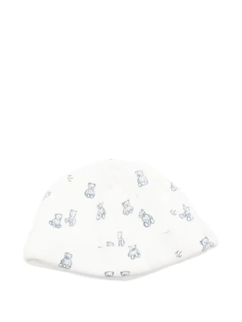Tartine Et Chocolat teddy-bear print ribbed beanie hat