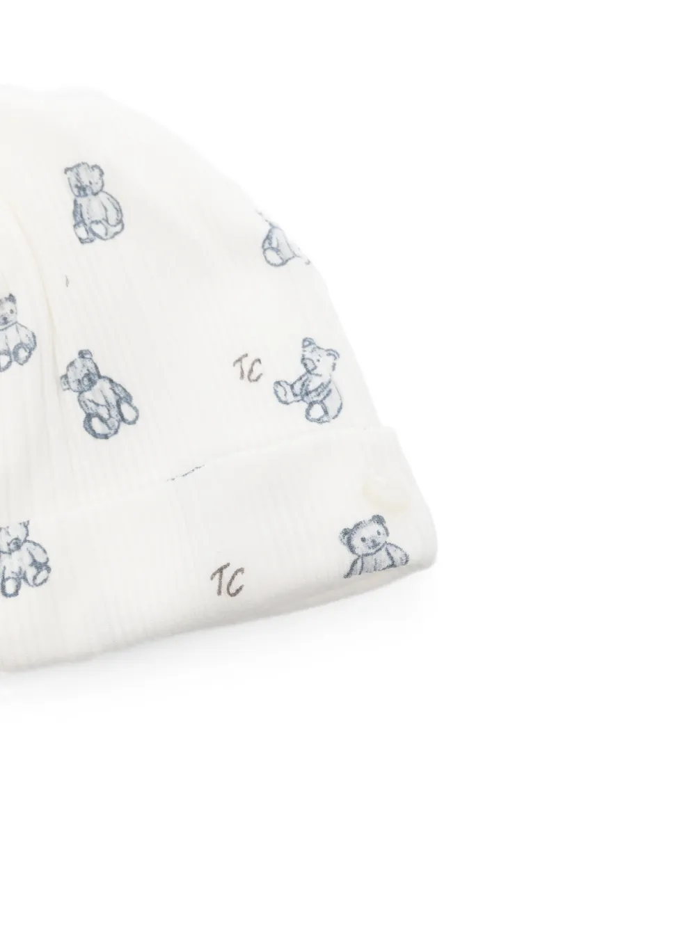 Tartine Et Chocolat Geribbelde muts met Teddy Bear-print Wit