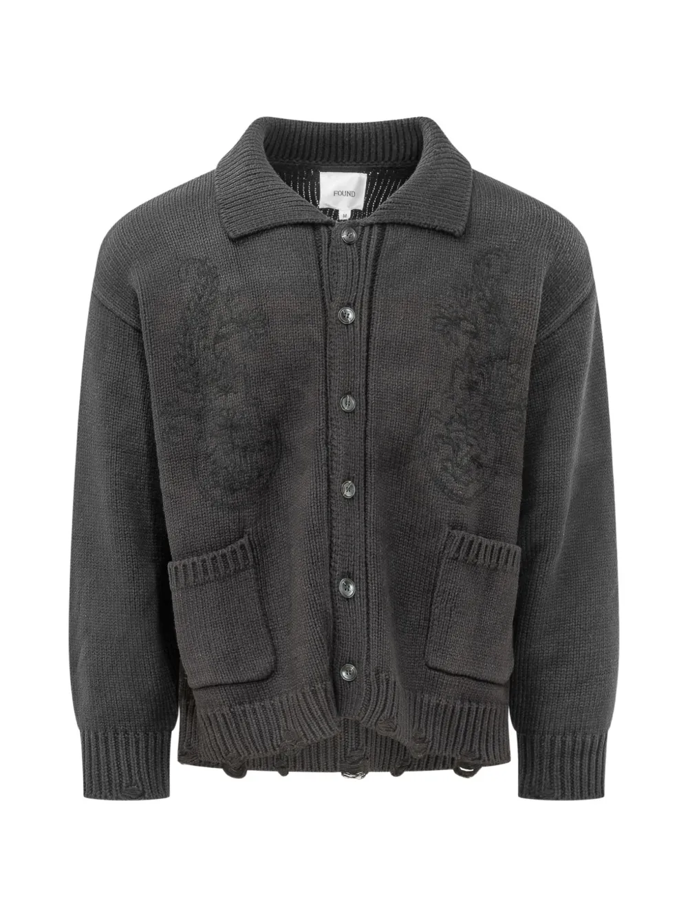 FOUND distressed cardigan - Nero