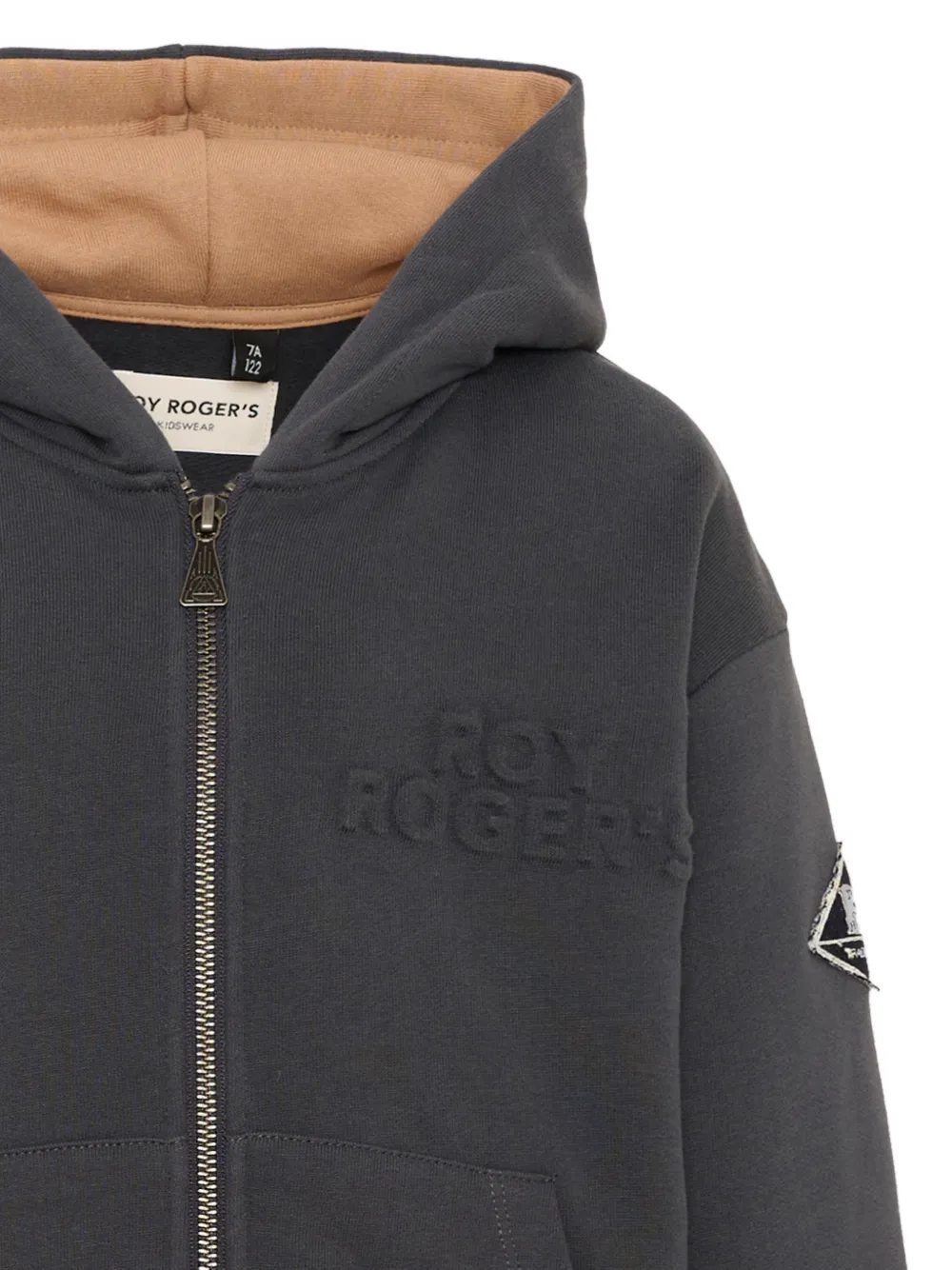 Roy Rogers Kids logo-embossed zip-up sweatshirt Grijs