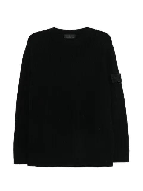 Stone Island ribbed logo-patch sweater