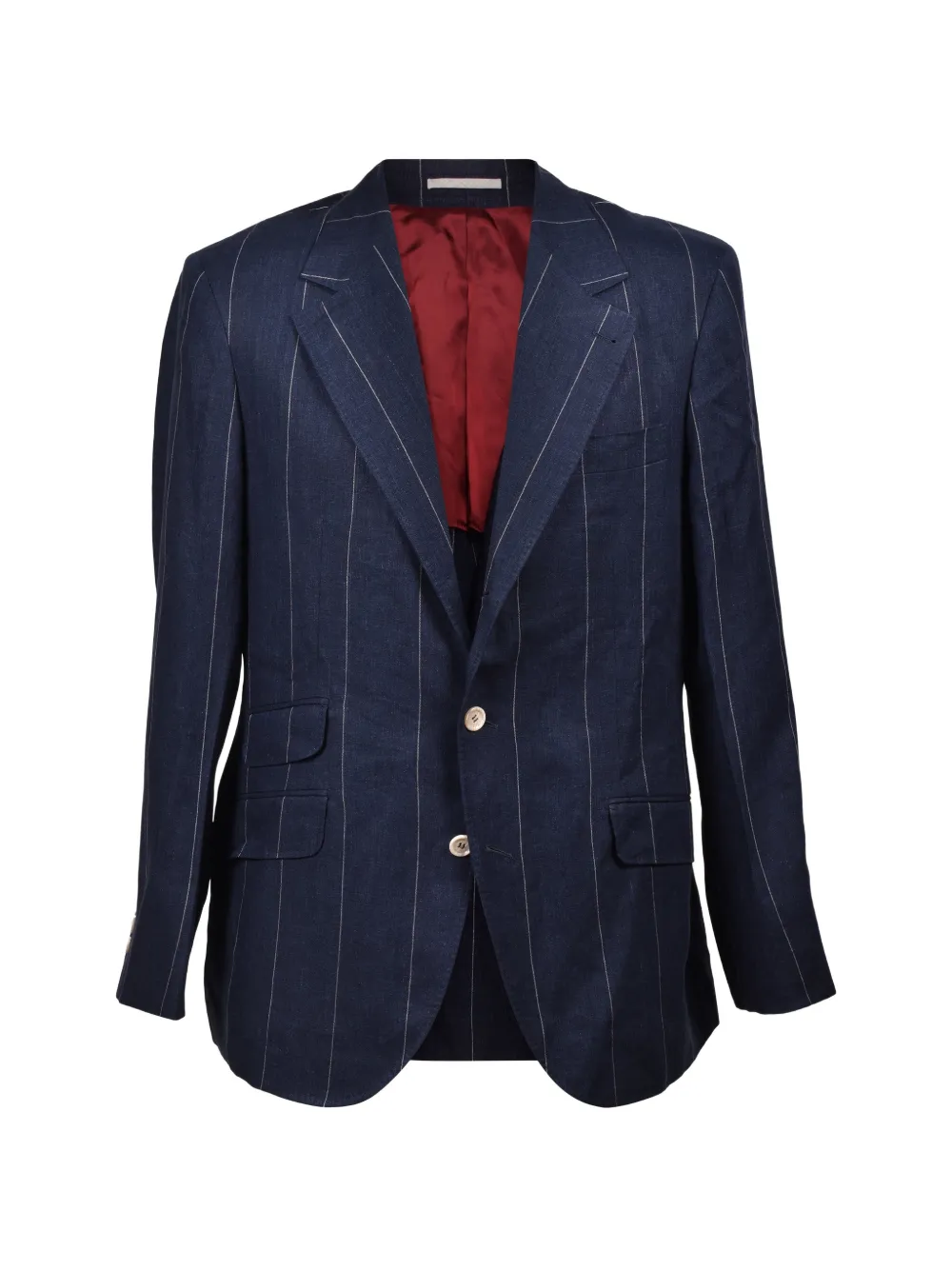 Brunello Cucinelli pinstripe-pattern peak-lapel suit · 48