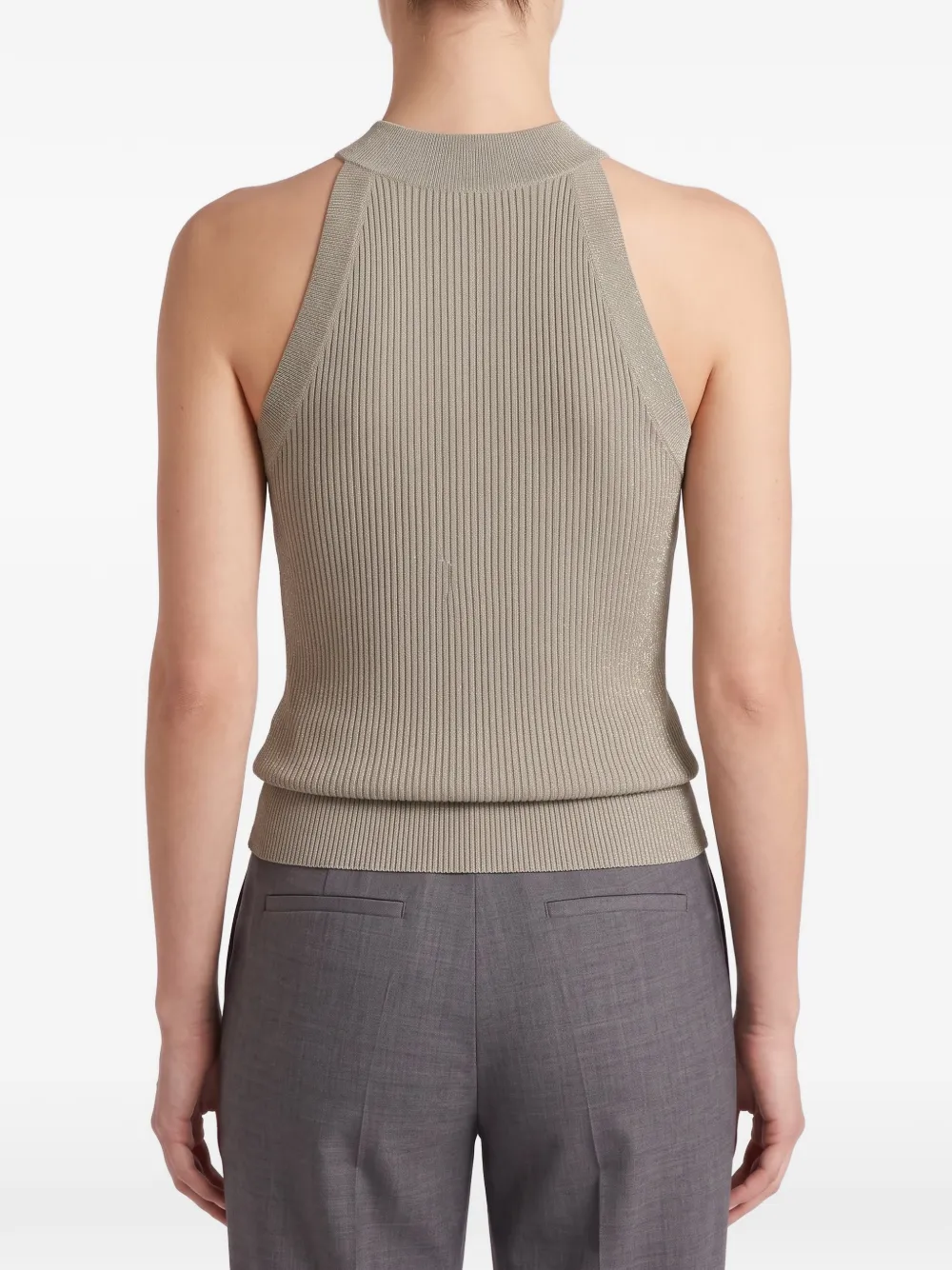 Brunello Cucinelli Ribgebreide tanktop Groen