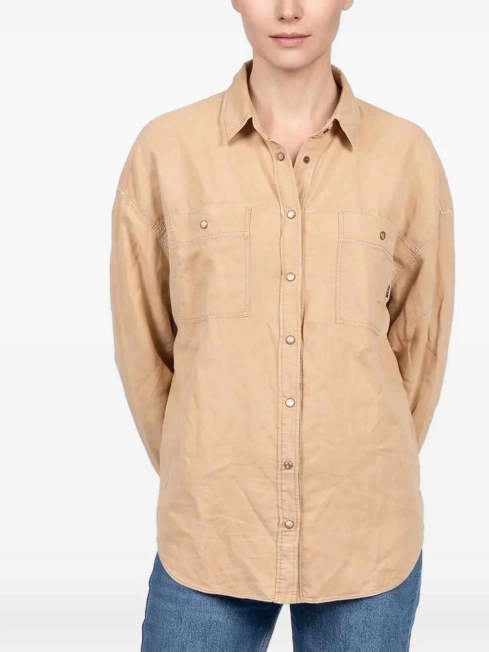 Brunello Cucinelli snap-button chest-pocket shirt