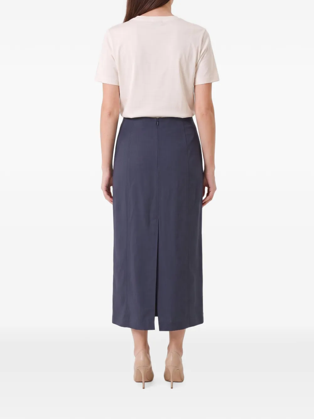 Brunello Cucinelli Straight maxi-rok met verticale naad Blauw