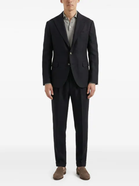 Brunello Cucinelli costume plissé à simple boutonnage