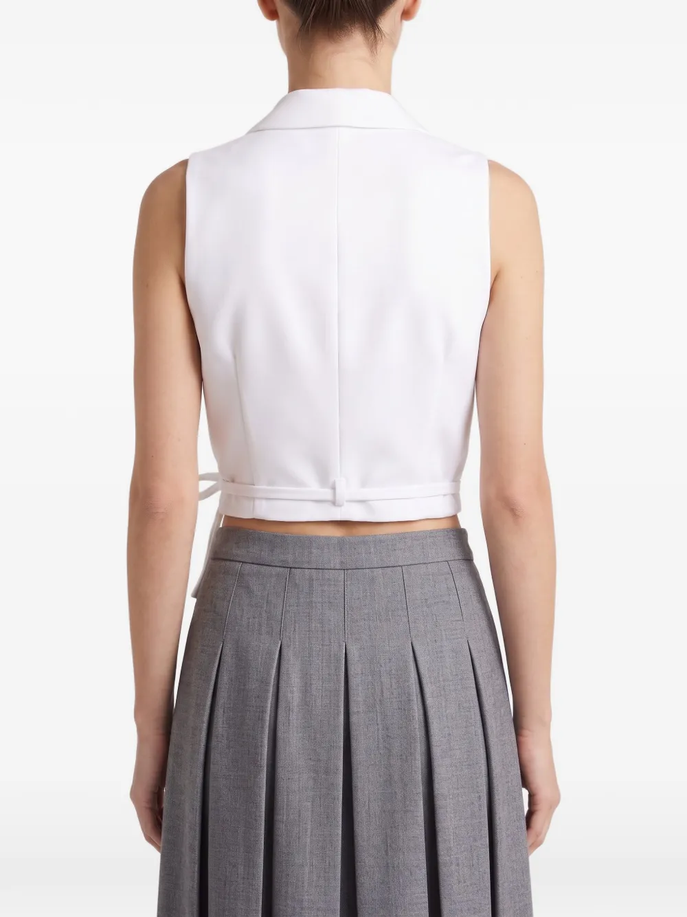 Brunello Cucinelli Mouwloze top met strik Wit
