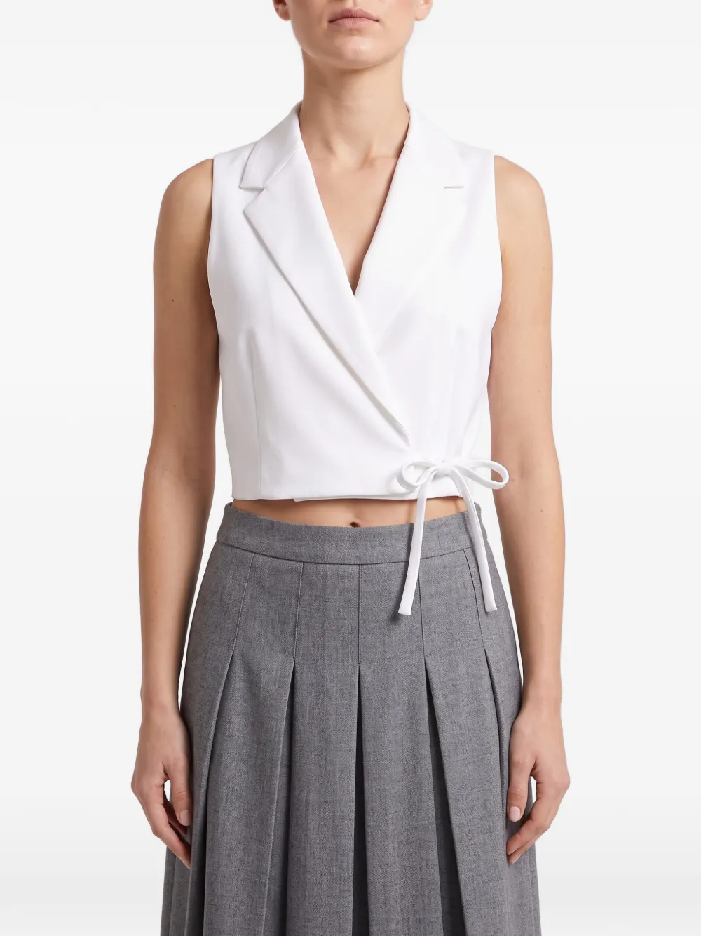 Brunello Cucinelli sleeveless side-tie top - Bianco