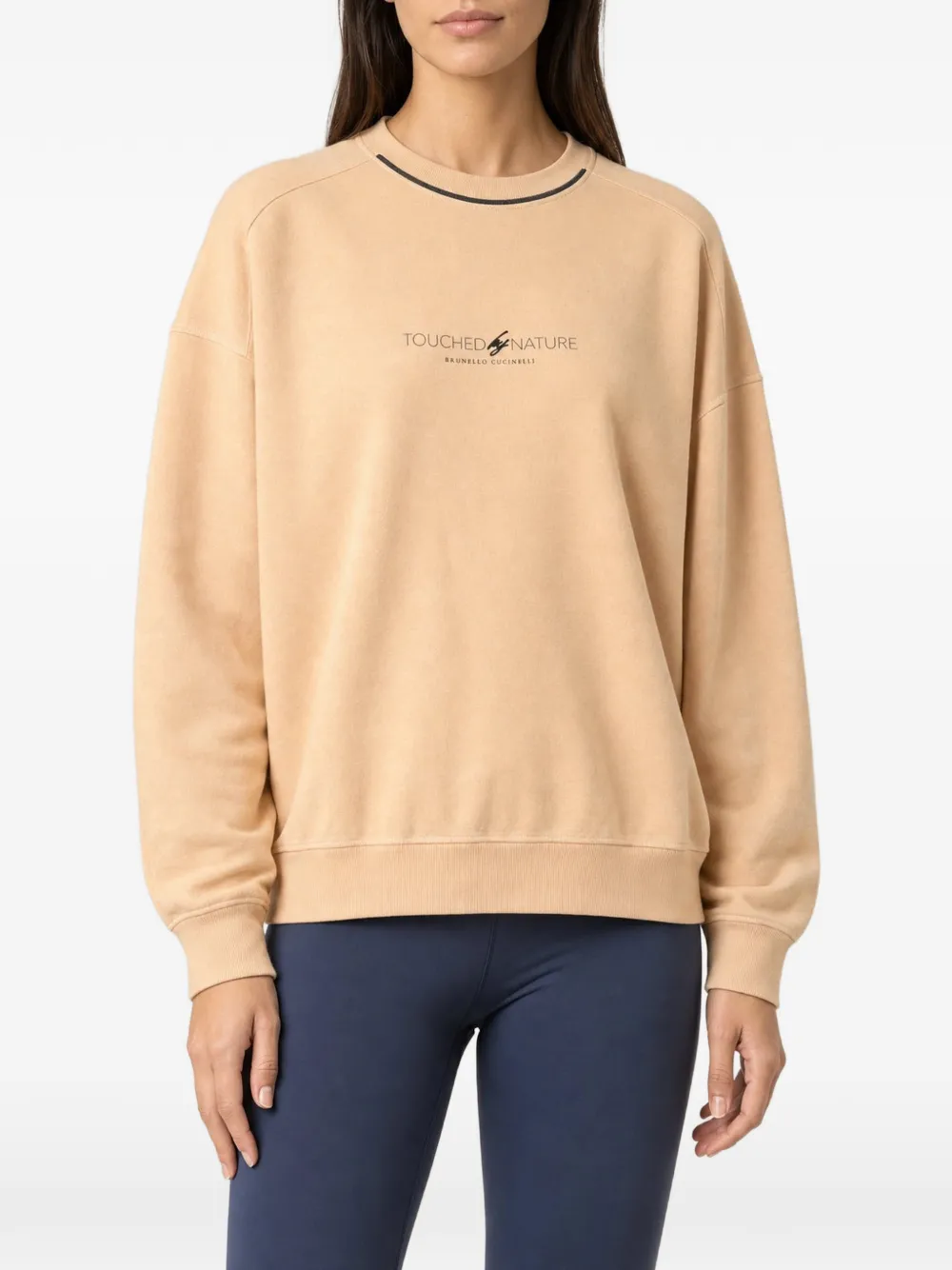 Brunello Cucinelli logo-print dropped-shoulder sweatshirt