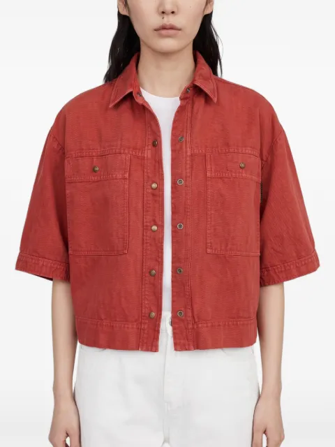 Brunello Cucinelli boxy short-sleeve denim jacket