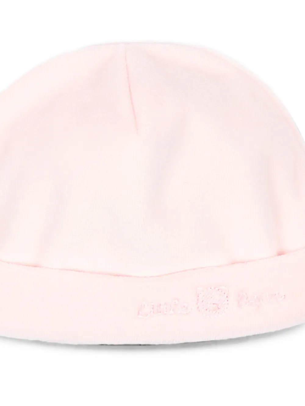 Little Bear embroidered turn-up beanie hat Roze