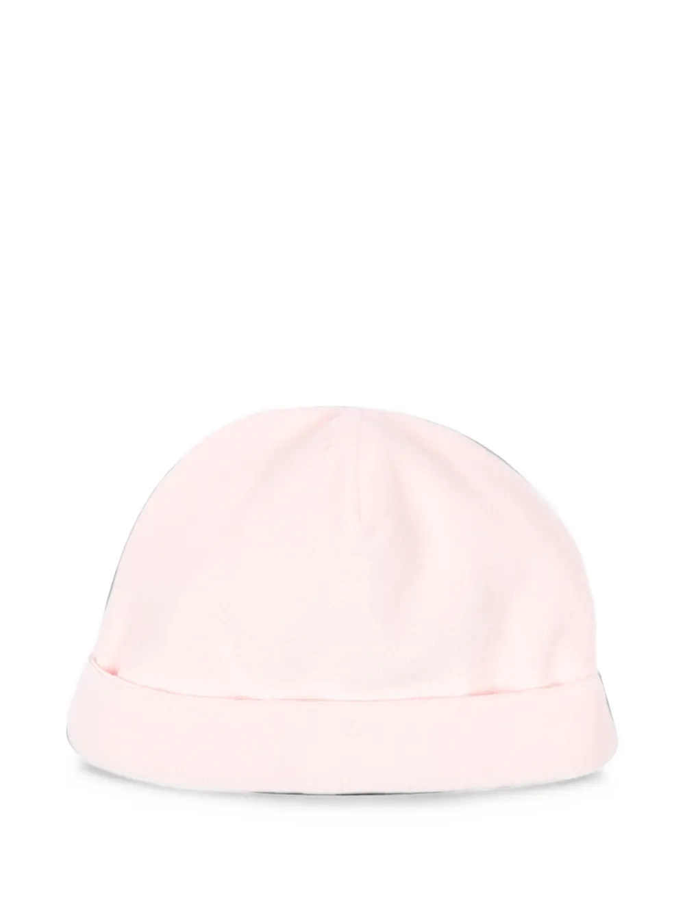 Little Bear embroidered turn-up beanie hat Roze