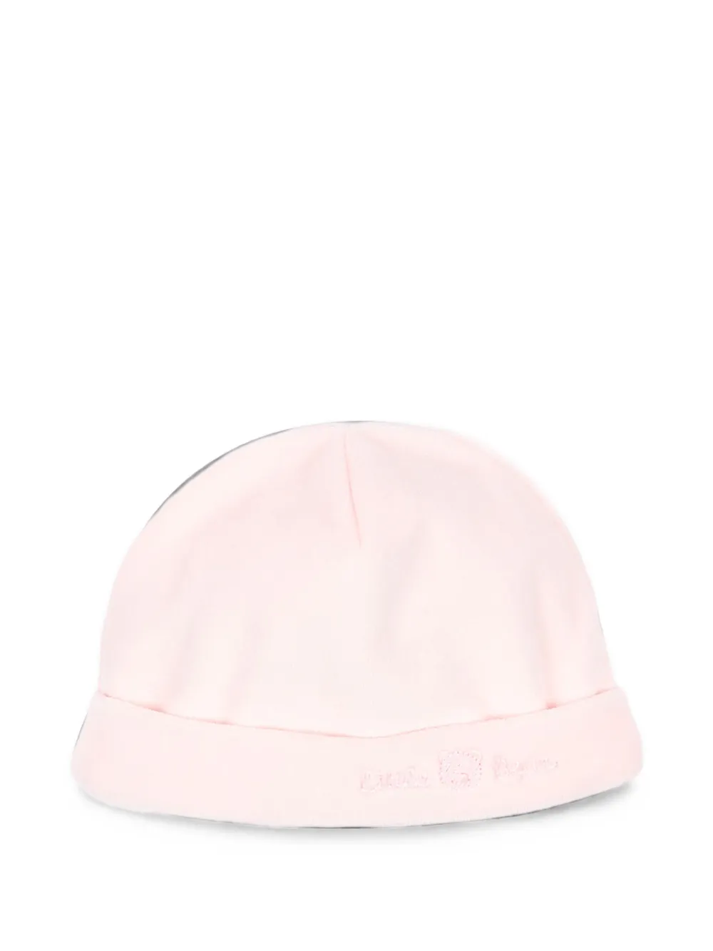 Little Bear embroidered turn-up beanie hat - Rosa
