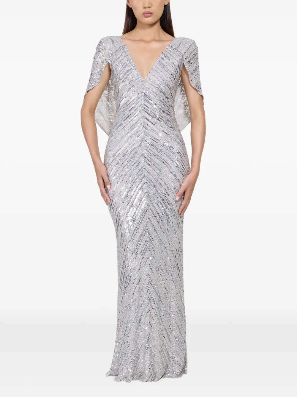 Jenny Packham Flore jurk Zilver