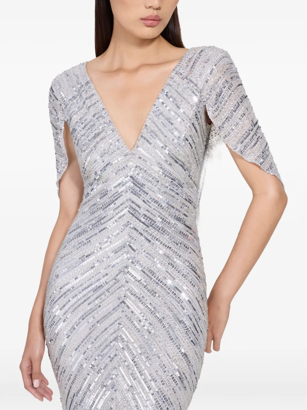 Jenny Packham Flore jurk Zilver