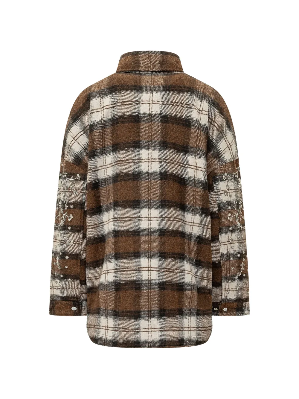 Lacoste Kids embellished check-print shirt Bruin