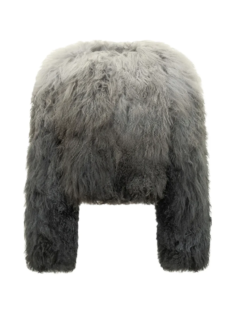 Martha Louis ombre-effect Mongolian-fur jacket - Grigio