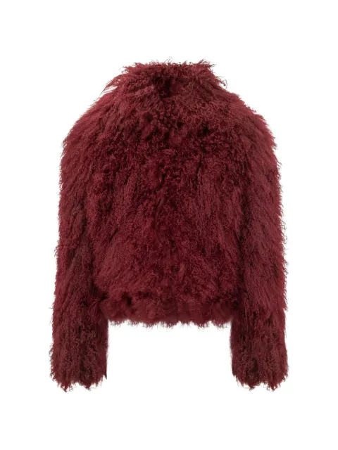 Martha Louis Mongolian-fur cropped jacket