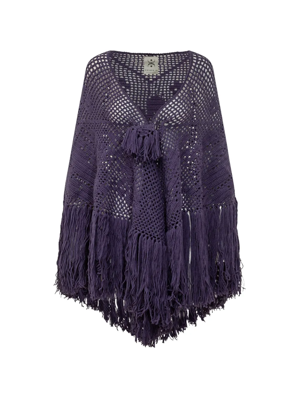 Chiara Is Peonia Crochet-knit Wool Shawl In Purple
