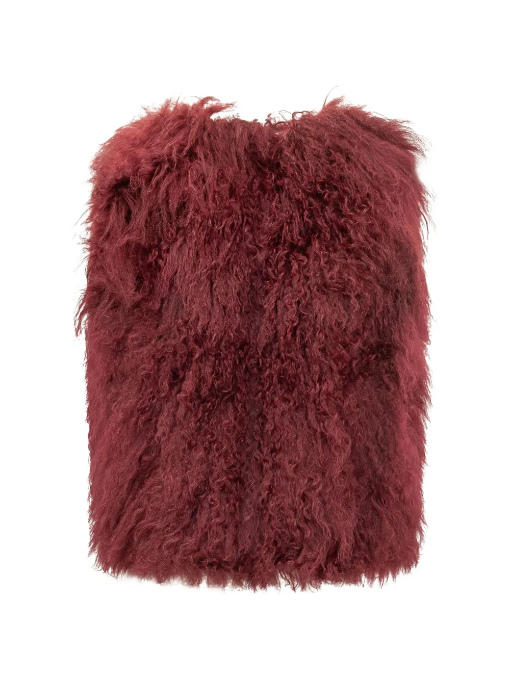 Martha Louis mongolian-fur gilet Rood