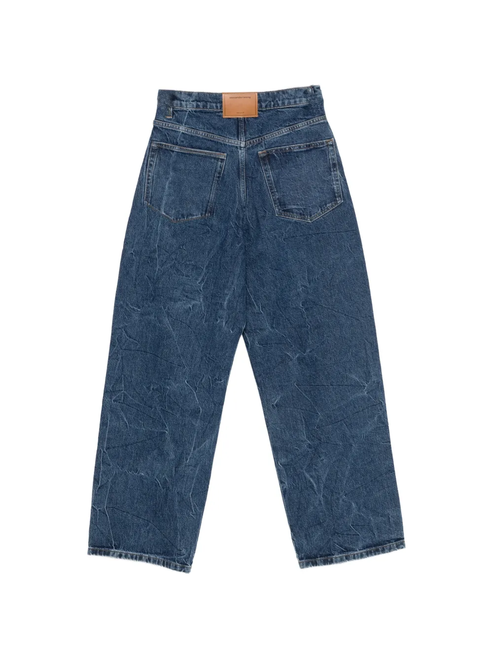 Alexander Wang crystal-embellished wide-leg jeans Blauw