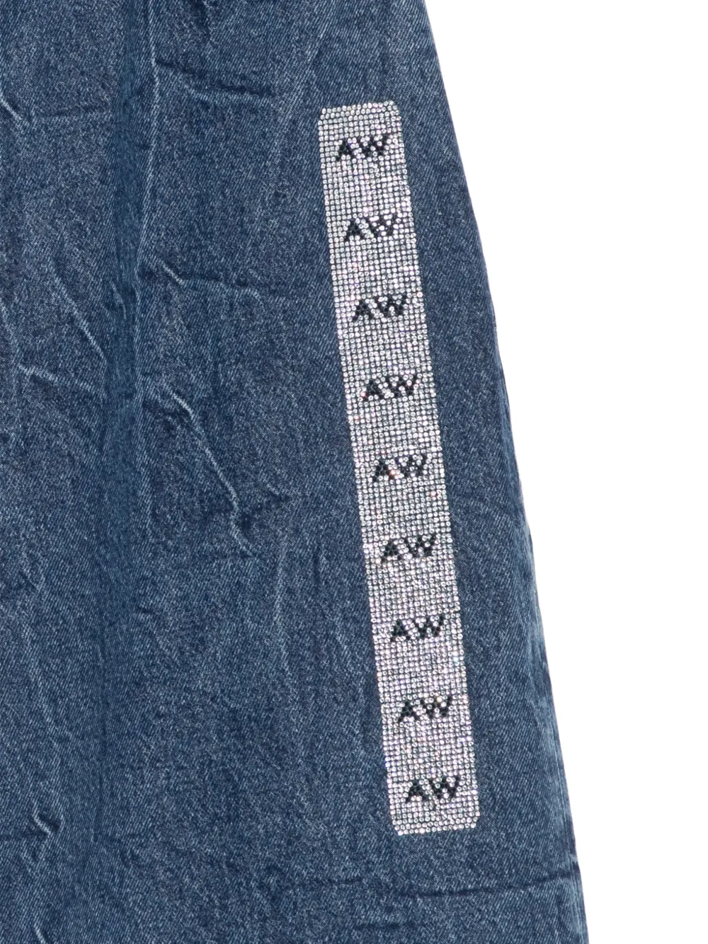 Alexander Wang crystal-embellished wide-leg jeans Blauw