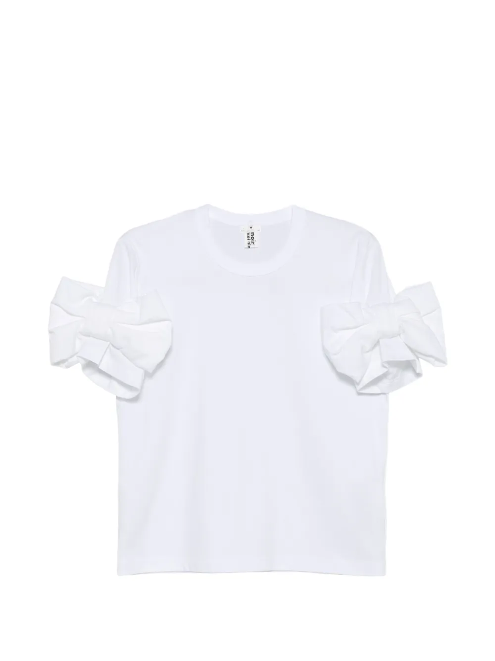 Noir Kei Ninomiya bow-detail T-shirt - Bianco