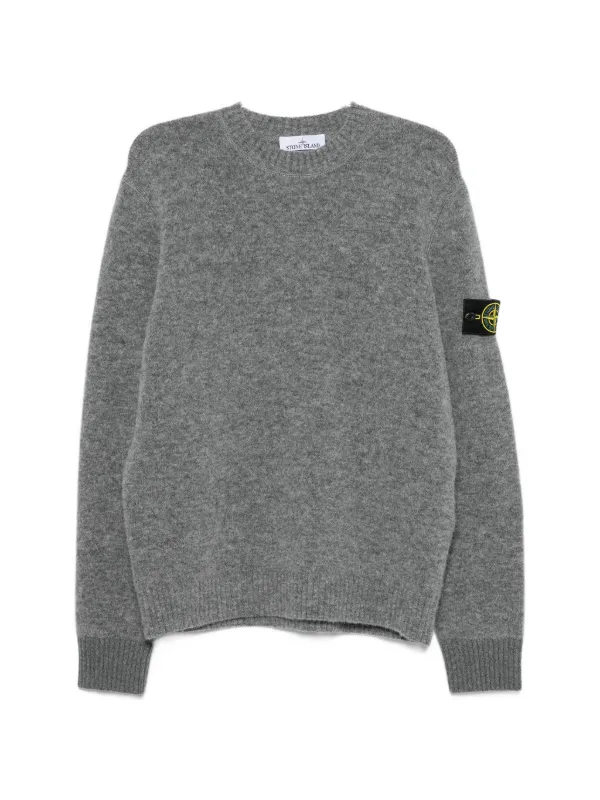 Stone Island logo-patch Knit Sweater | グレー | FARFETCH JP