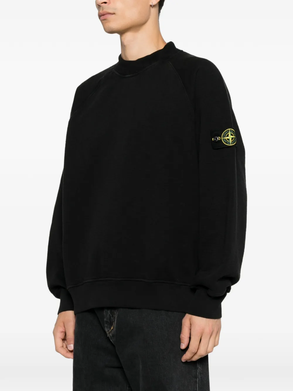 Stone Island Trui met raglan mouwen en Compass patch Zwart