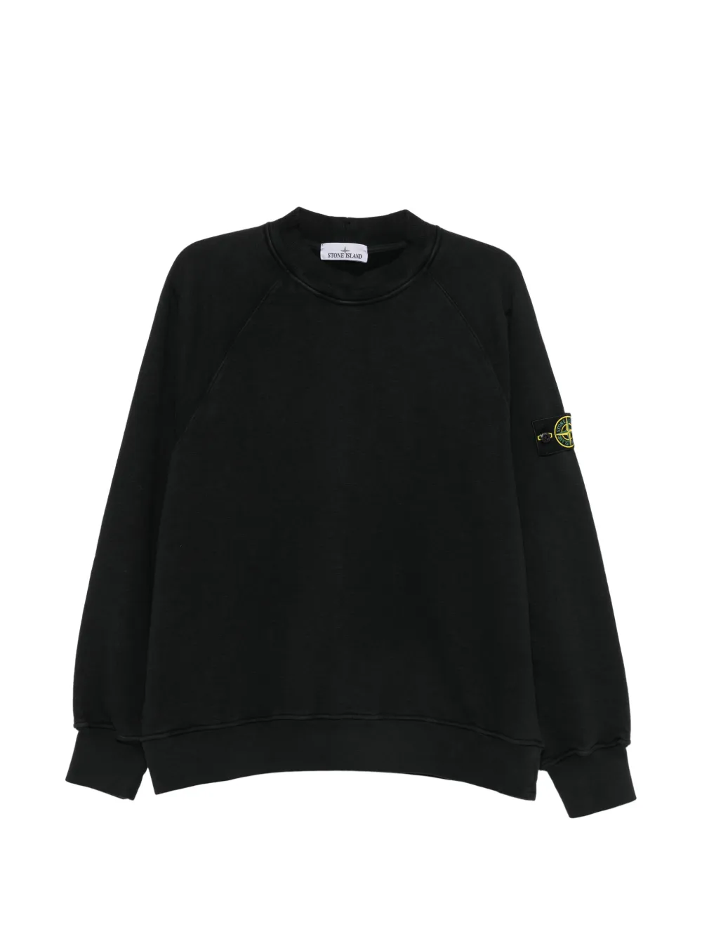 Stone Island Compass-patch raglan-sleeve sweater - Nero