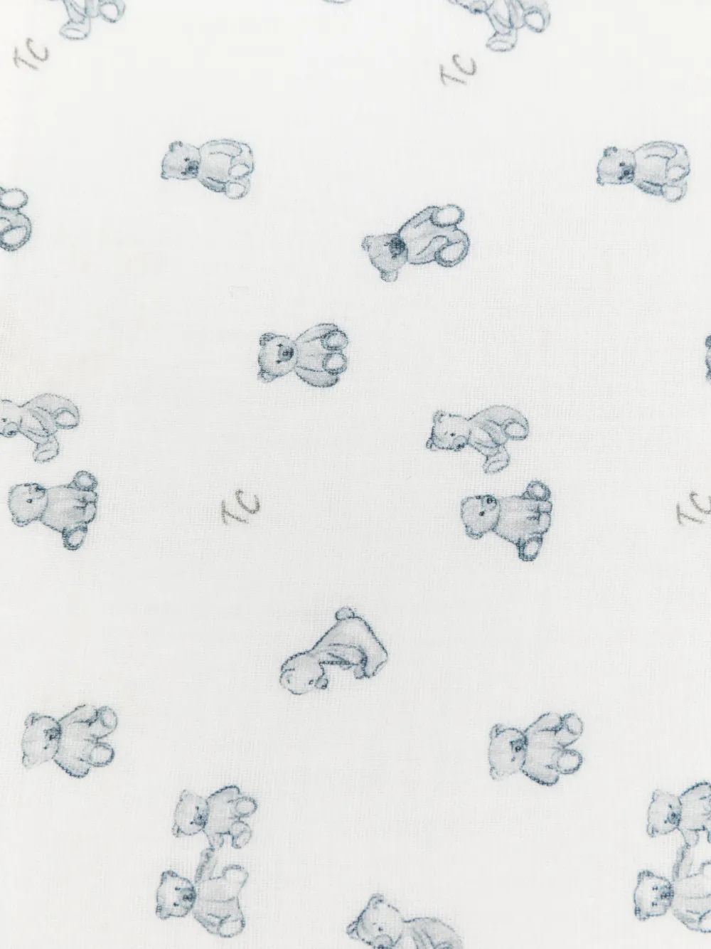 Tartine Et Chocolat Deken met Teddy Bear-print en gewelfde rand Wit
