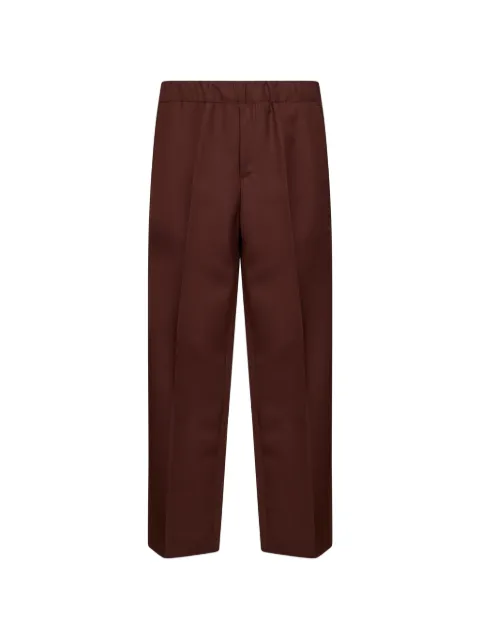 Costumein elasticated-waistband pressed-crease trousers