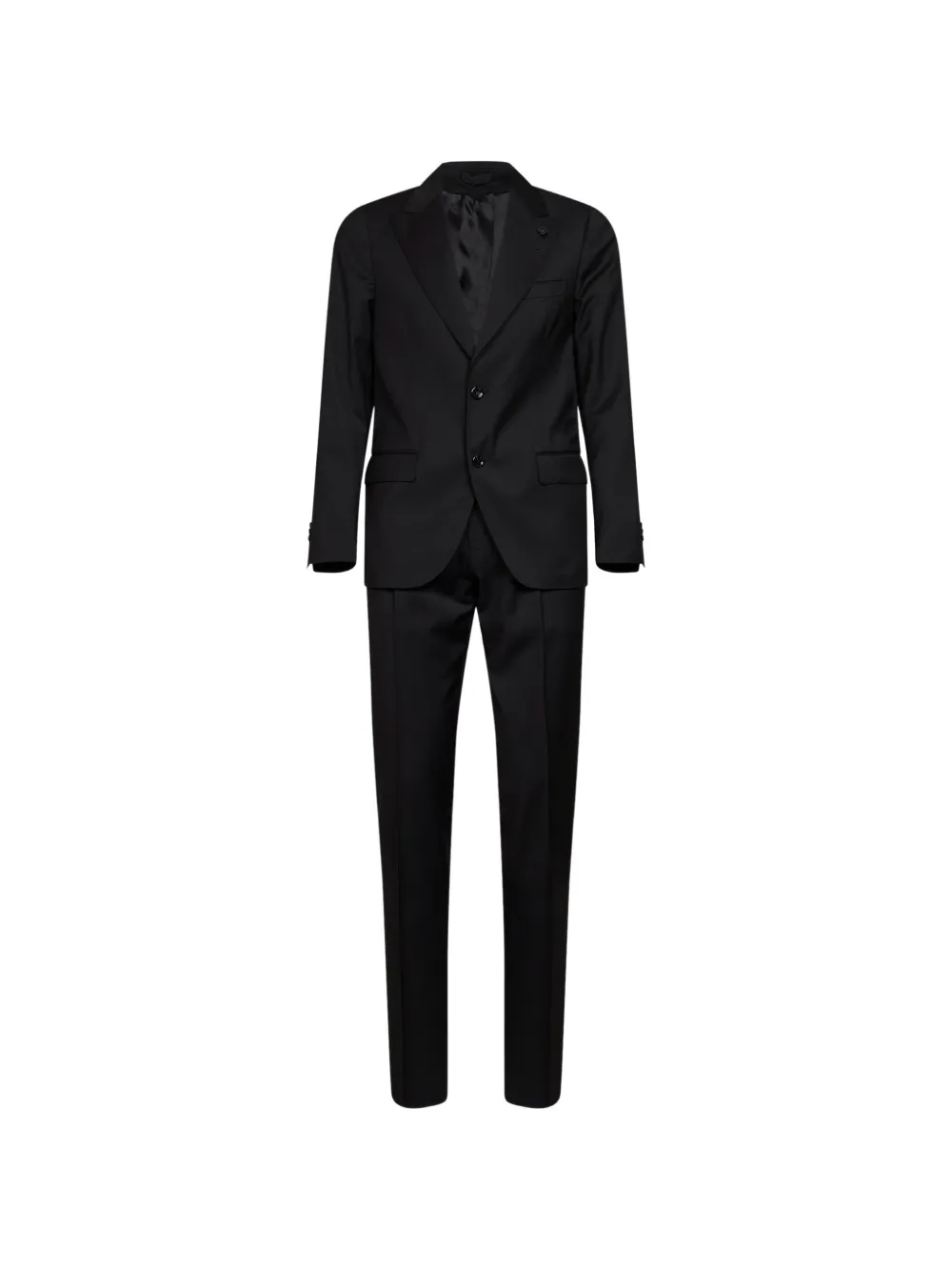Lardini peak-lapel virgin-wool suit - Nero