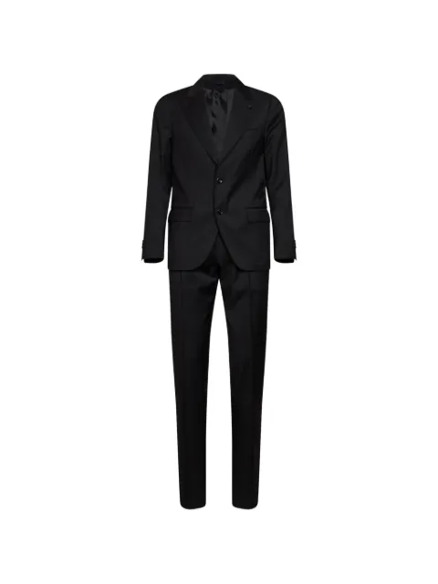 Lardini peak-lapel virgin-wool suit