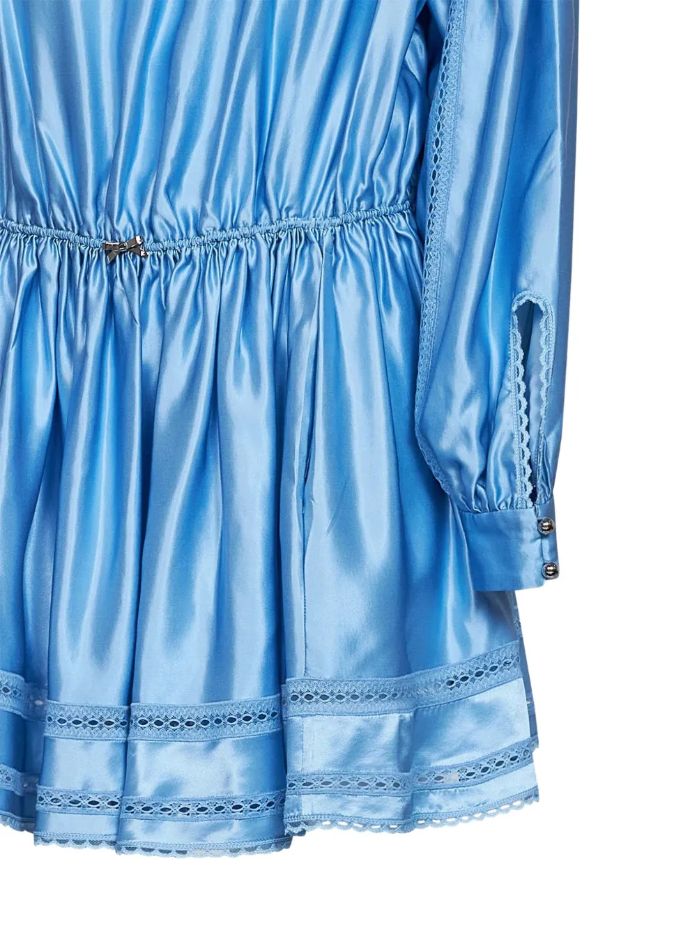 Rabanne Jurk met kanten afwerking en pofmouwen Blauw