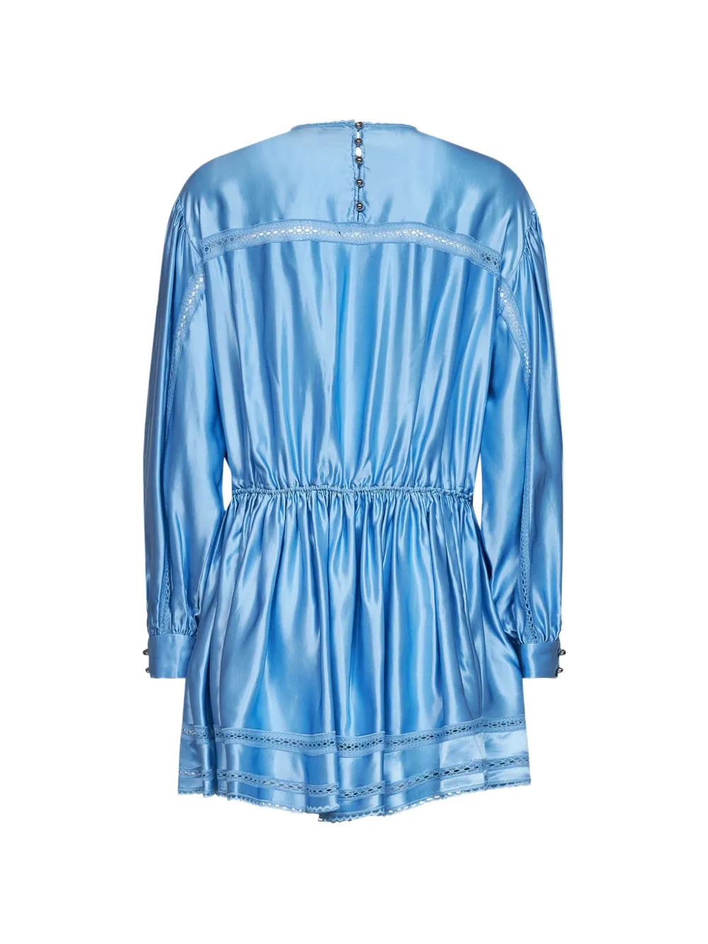 Rabanne Jurk met kanten afwerking en pofmouwen Blauw