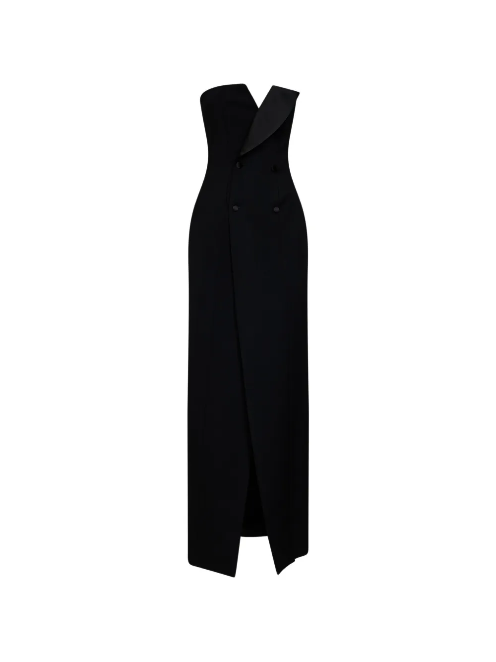P.a.r.o.s.h Double-breasted Strapless Maxi Dress In 블랙
