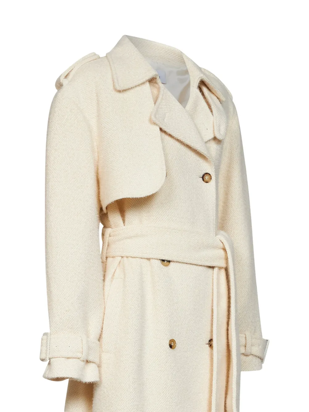 Giuseppe Di Morabito Jas met ceintuur en dubbele rij knopen Beige