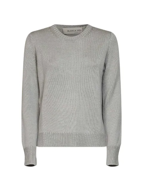Blanca Vita ribbed-knit crew-neck sweater