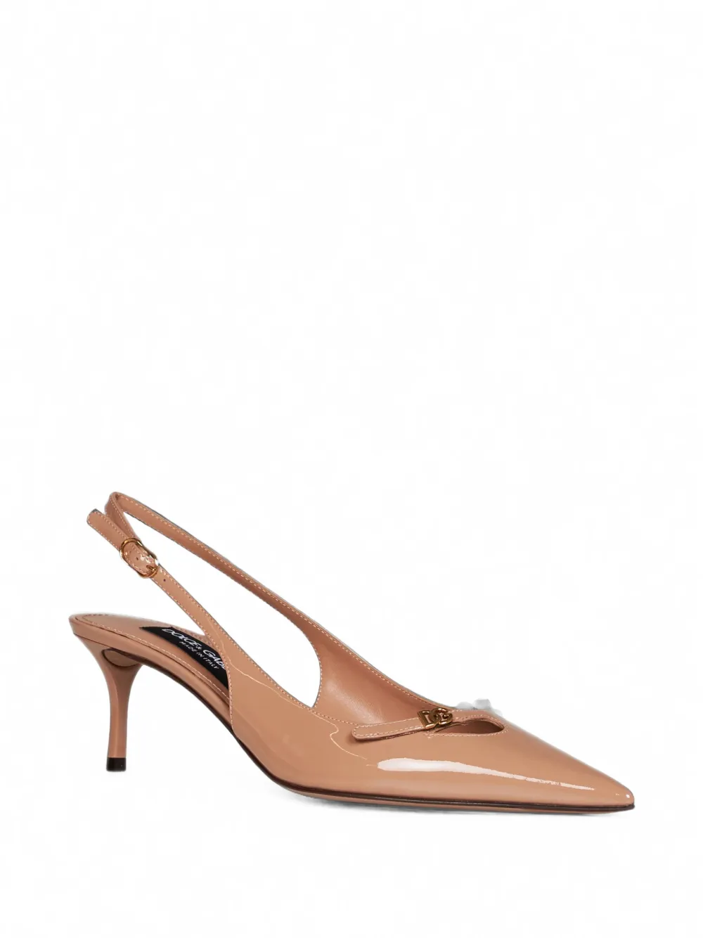 Dolce & Gabbana patent leather slingback pumps Beige